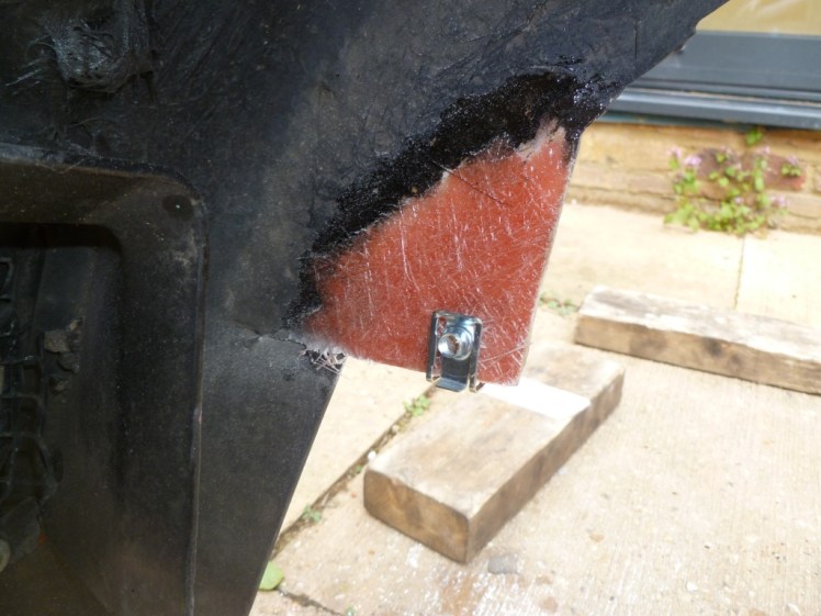 Not pretty but it's out of sight and better than the undertray flapping about